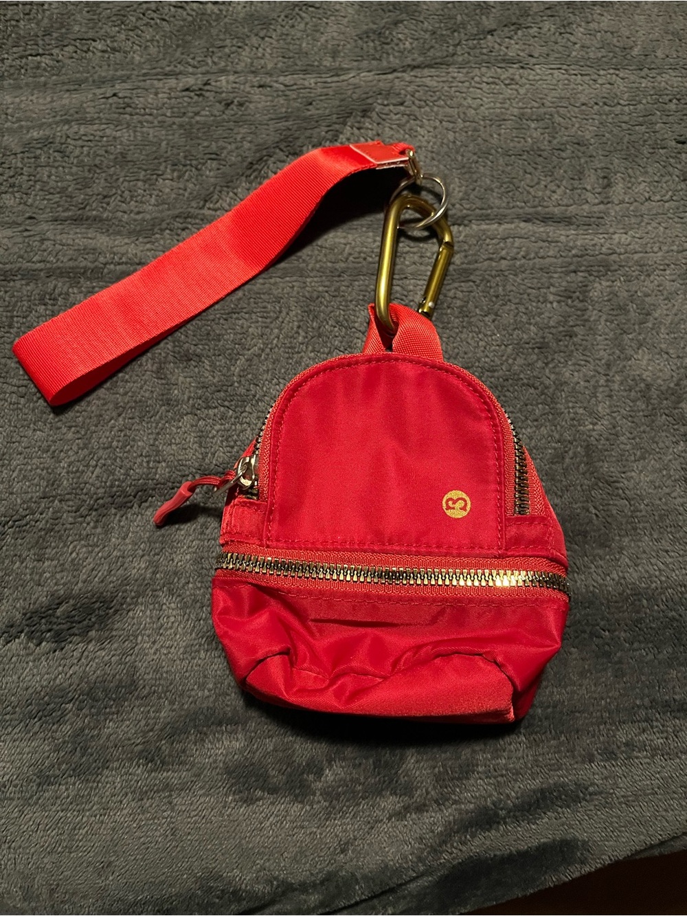 Red Mini Backpack Key Charm with Wrist Strap